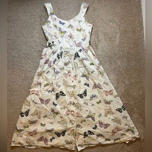 Chadwick’s Vintage Butterfly Pastel Button Down Sleeveless Dress